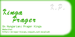 kinga prager business card